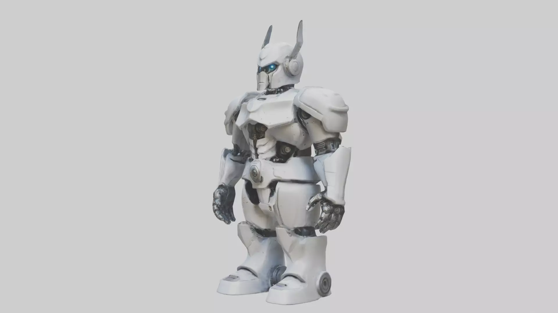 RoboWarrior statue model Low-poly 3D model_0