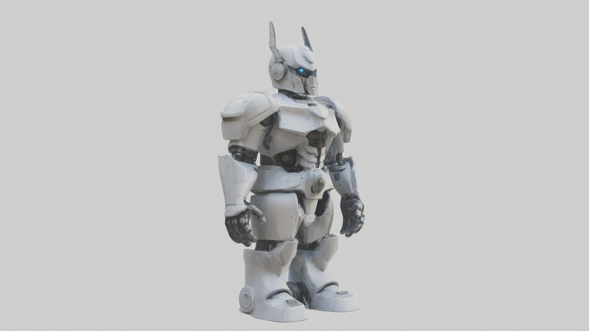 RoboWarrior statue model Low-poly 3D model_8