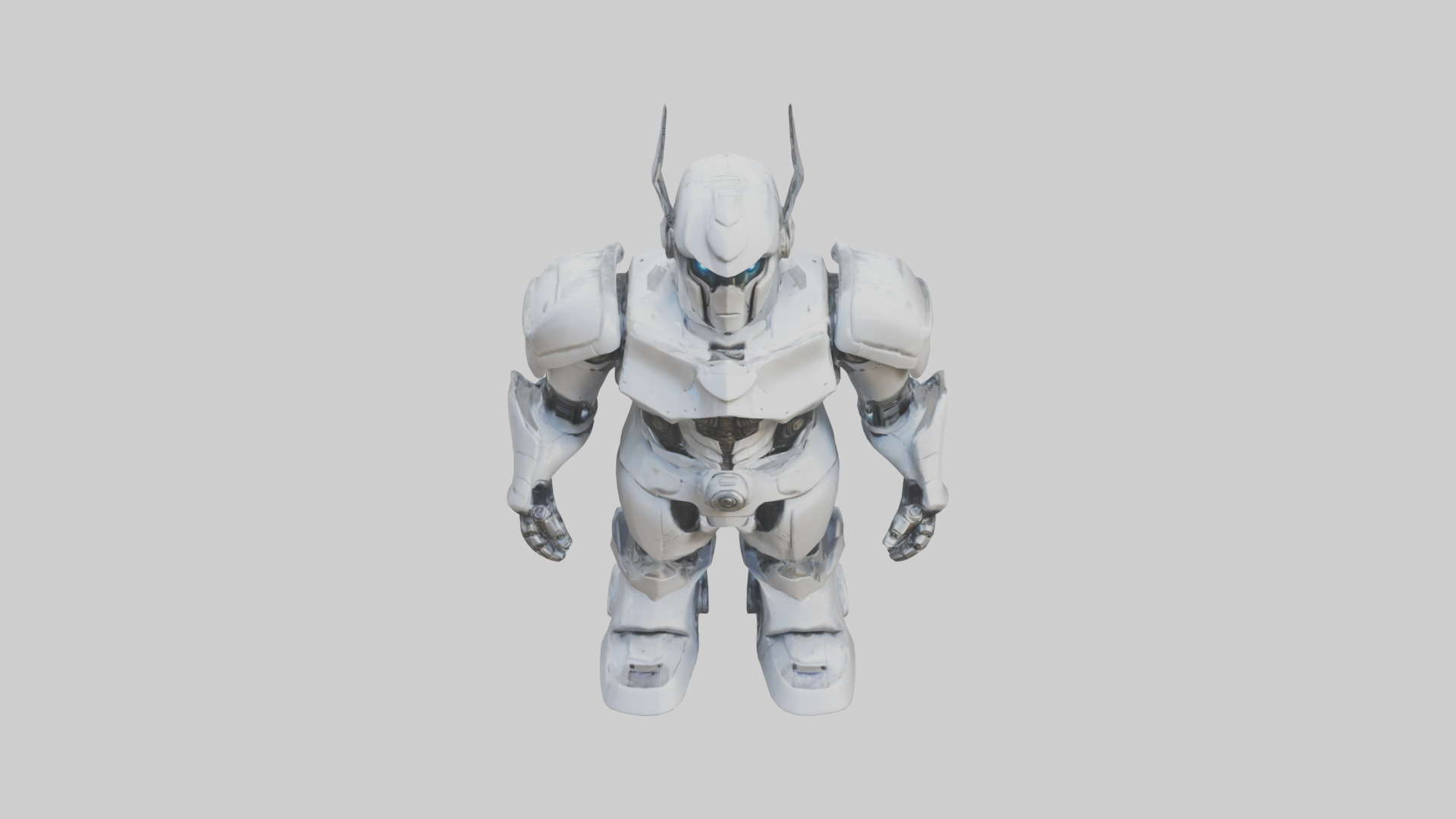 RoboWarrior statue model Low-poly 3D model_16