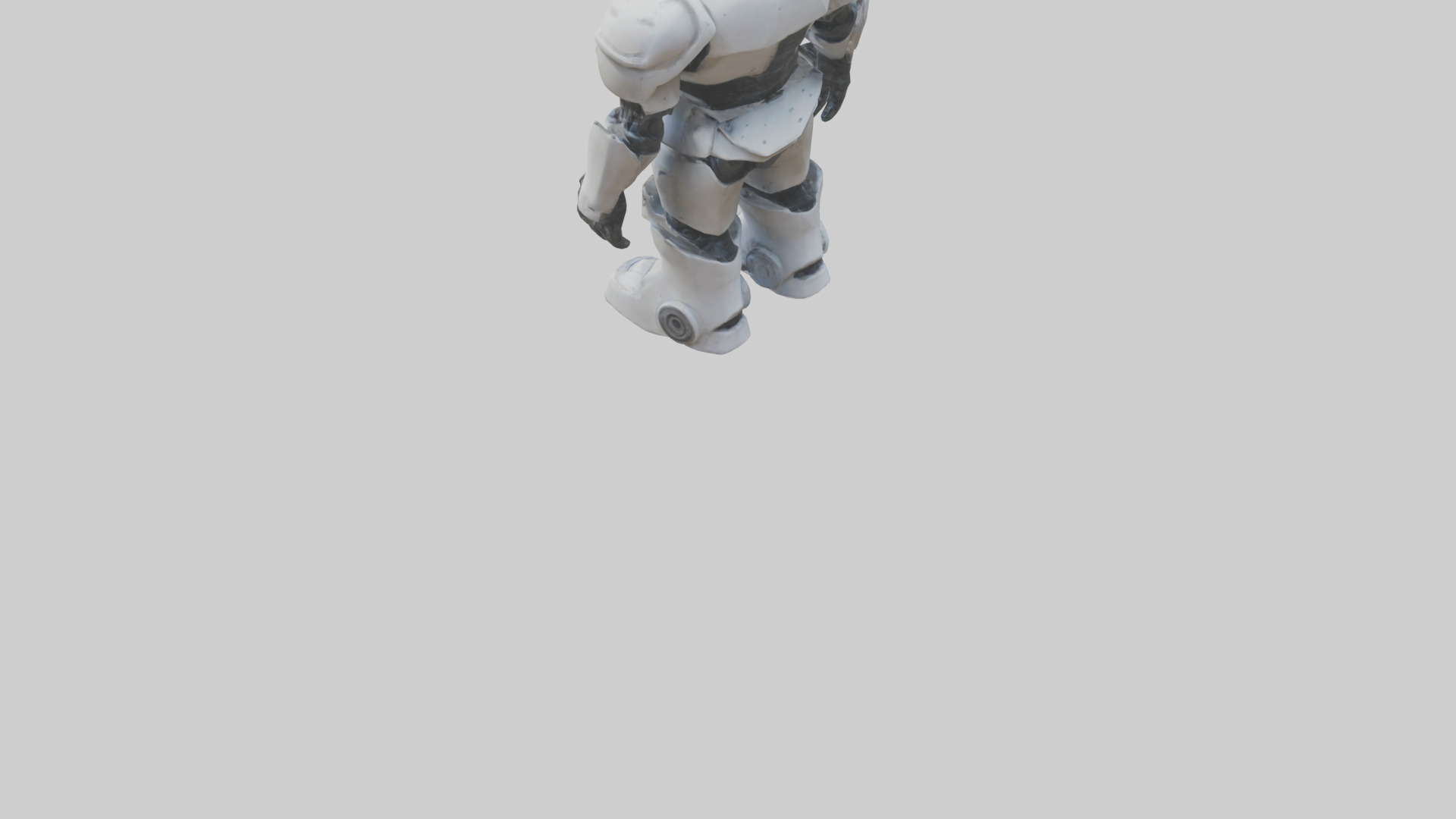 RoboWarrior statue model Low-poly 3D model_4