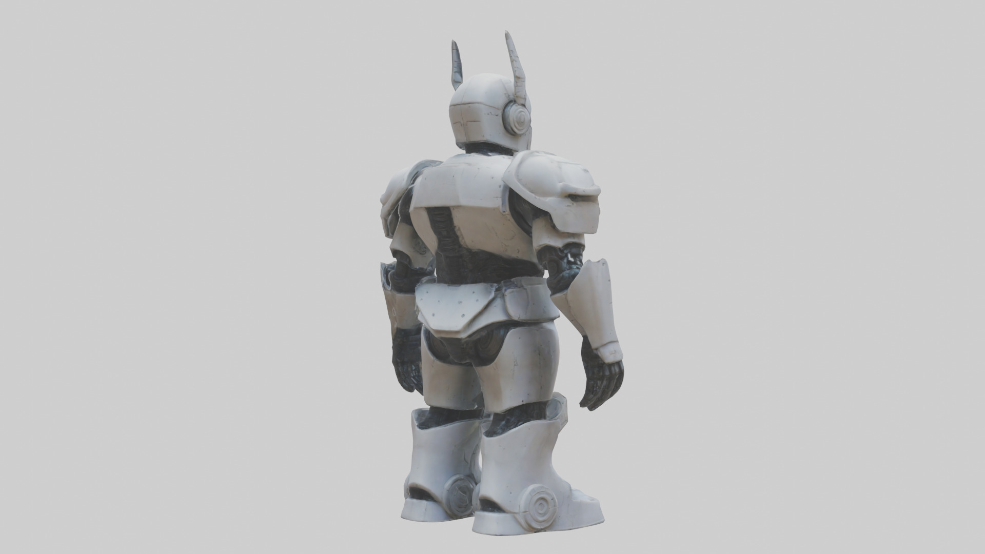RoboWarrior statue model Low-poly 3D model_3