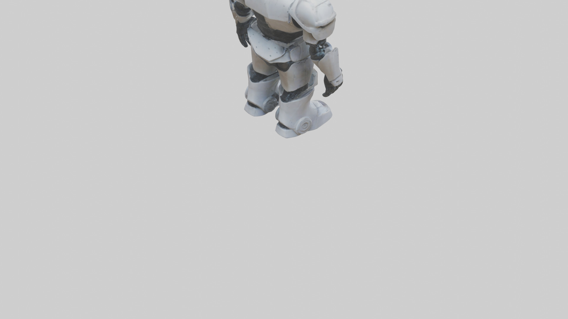 RoboWarrior statue model Low-poly 3D model_5