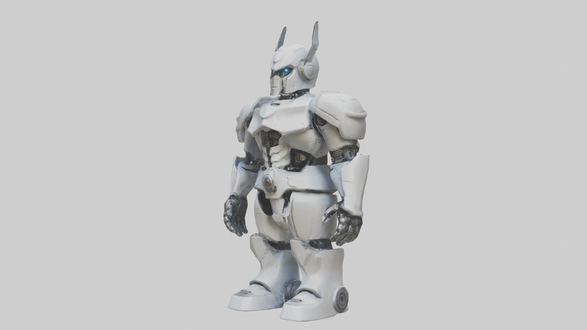 RoboWarrior statue model Low-poly 3D model_10