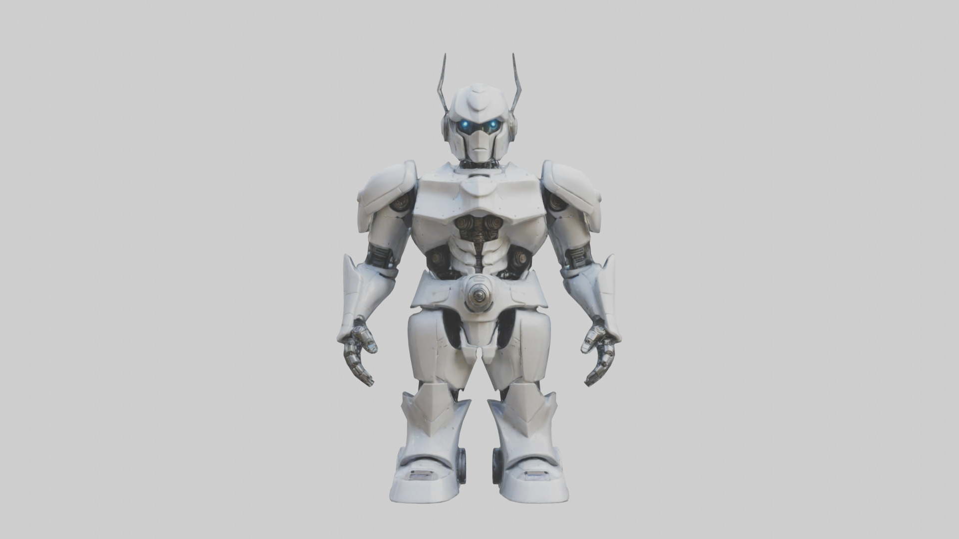 RoboWarrior statue model Low-poly 3D model_9