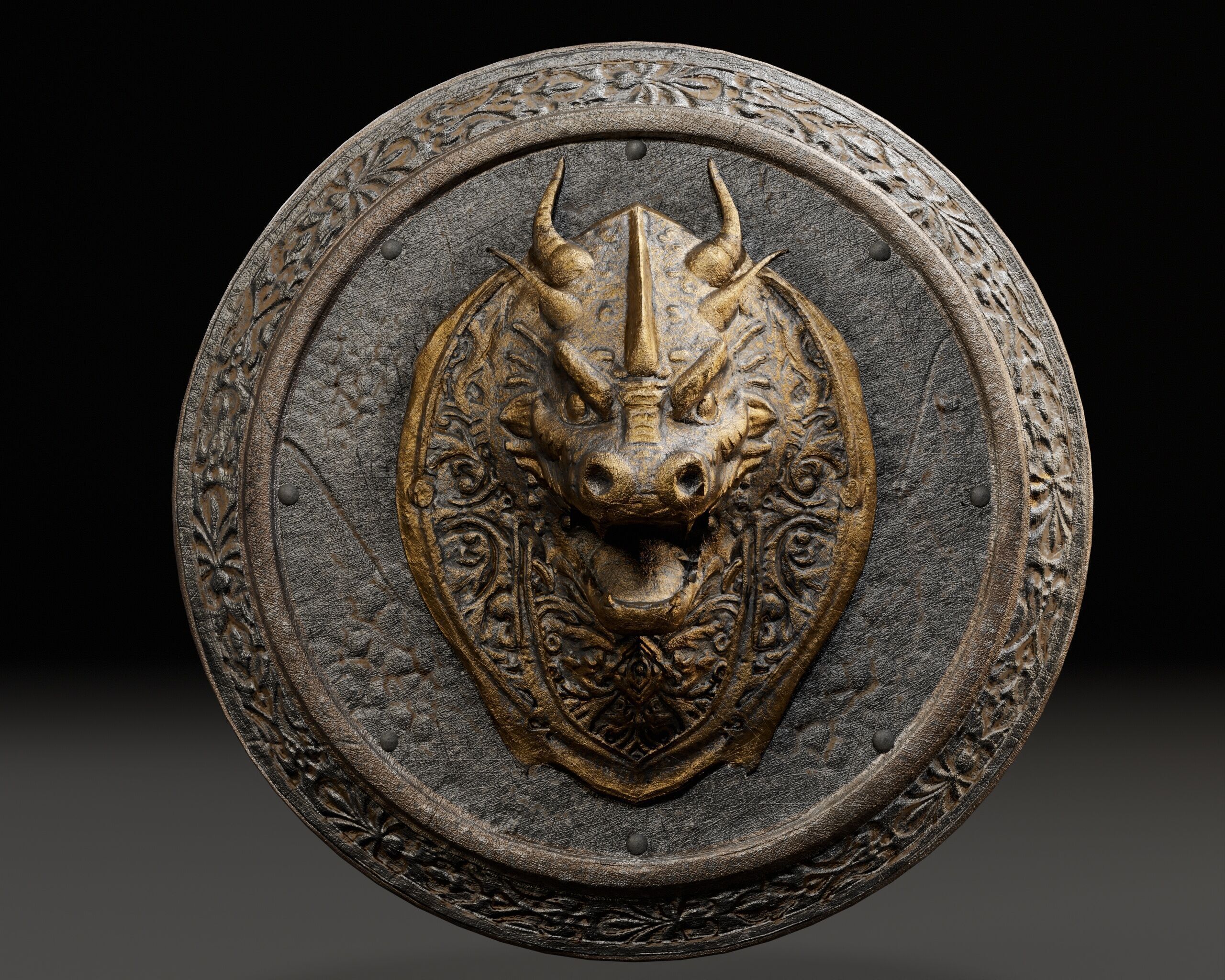 Dragon Shield Low-poly 3D model_6