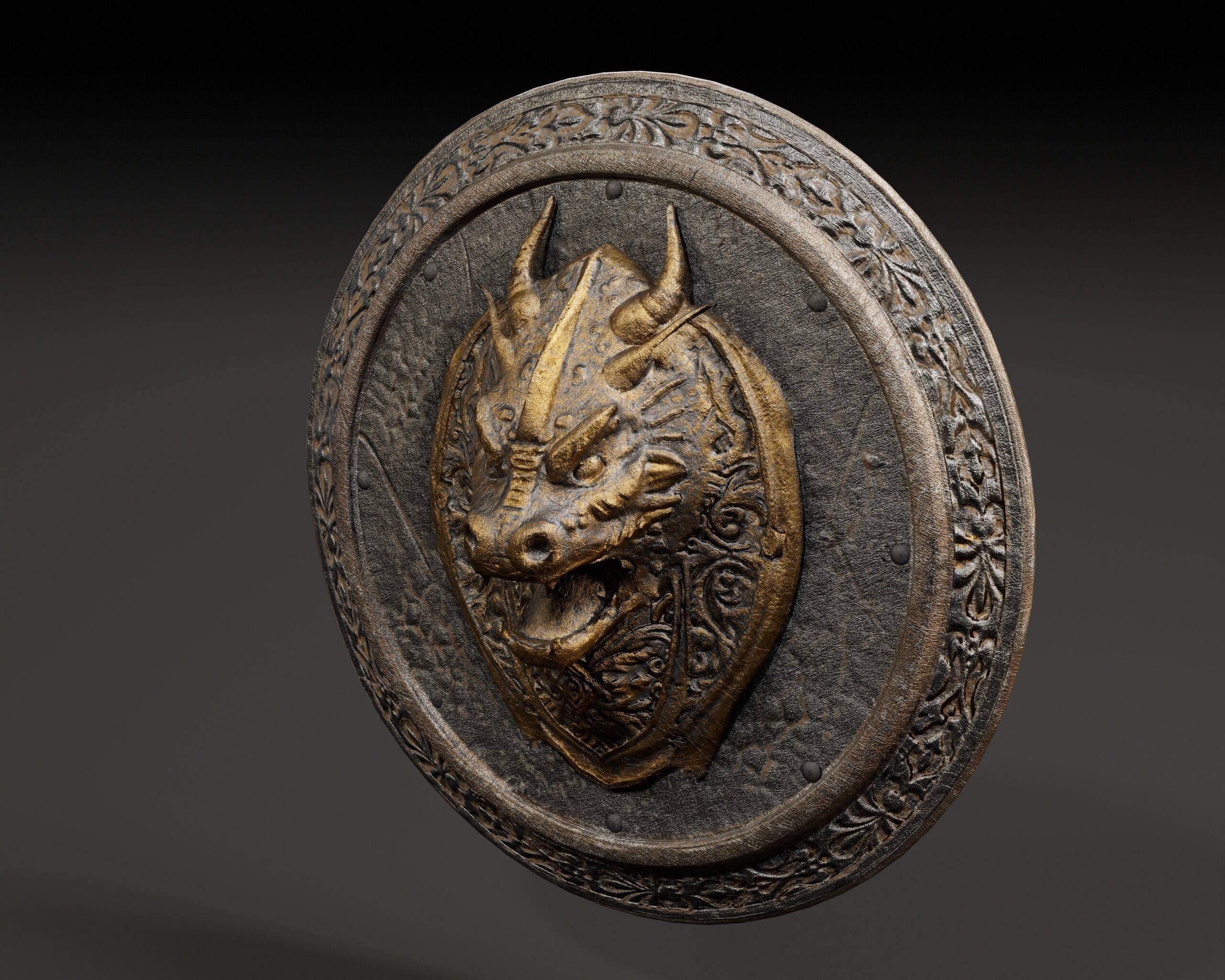 Dragon Shield Low-poly 3D model_8