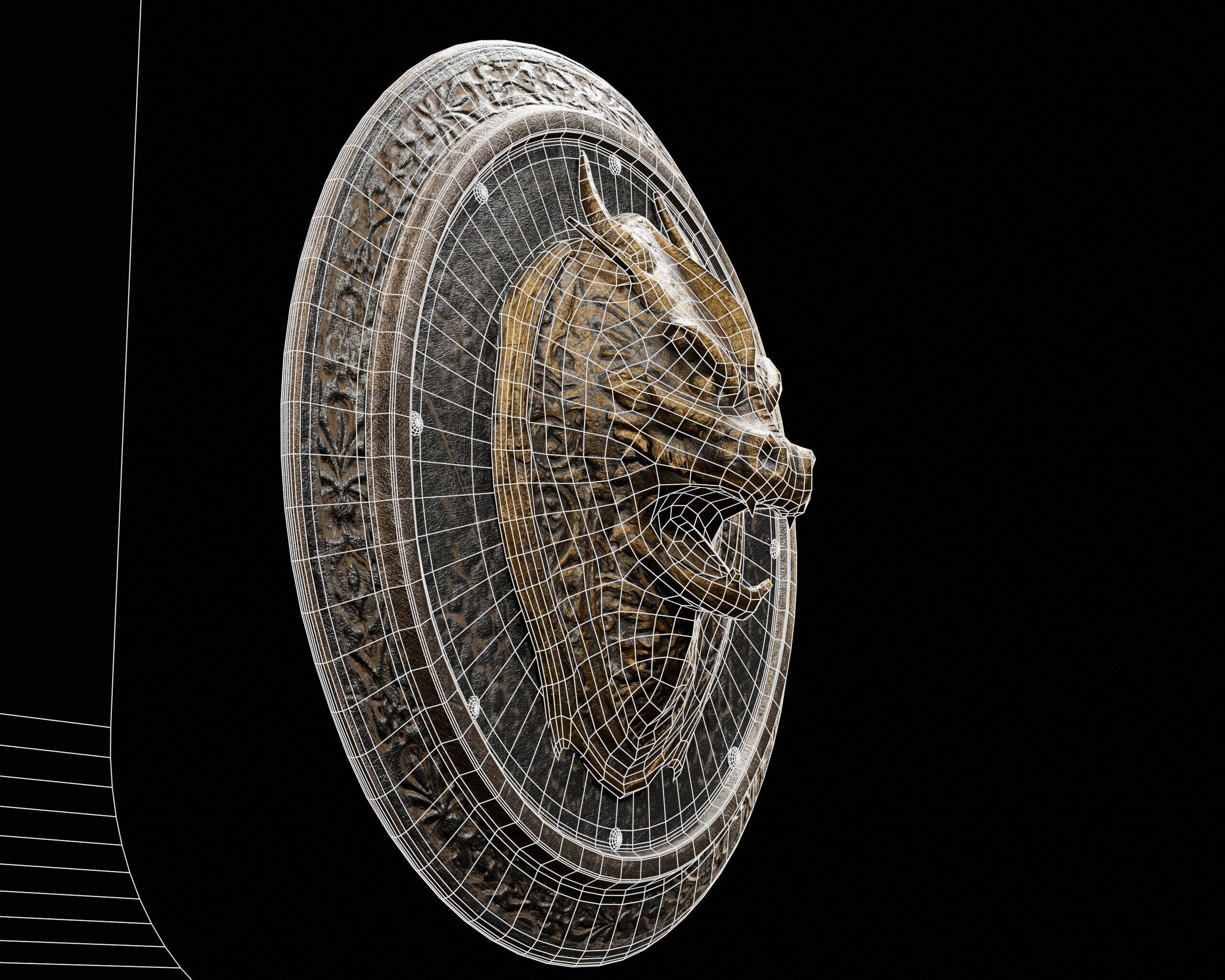 Dragon Shield Low-poly 3D model_5