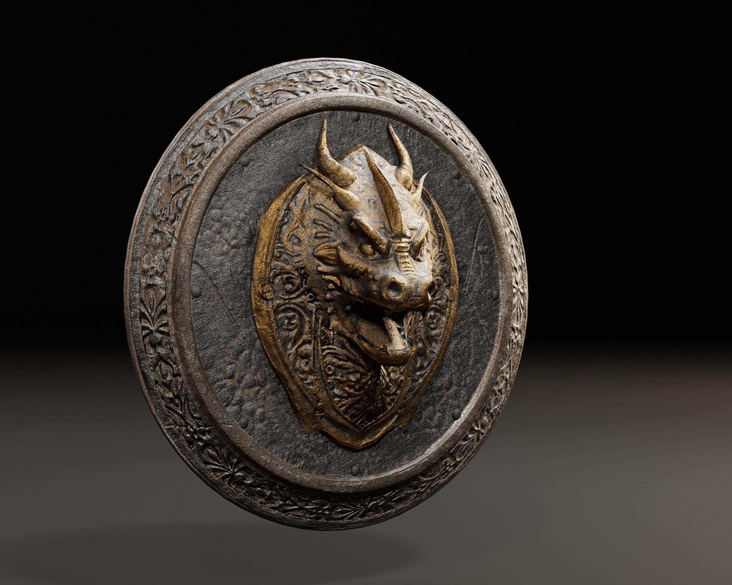 Dragon Shield Low-poly 3D model_2