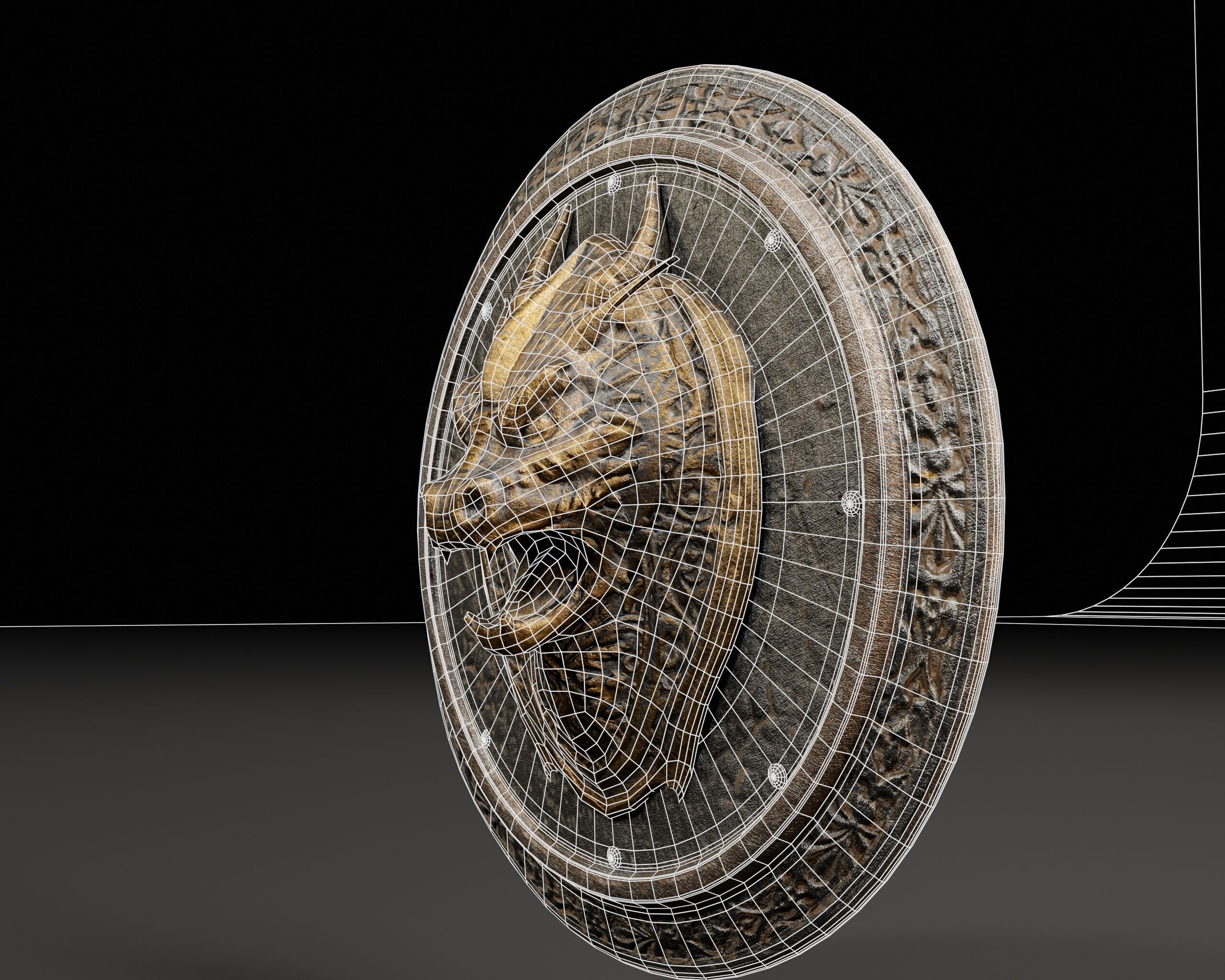 Dragon Shield Low-poly 3D model_11