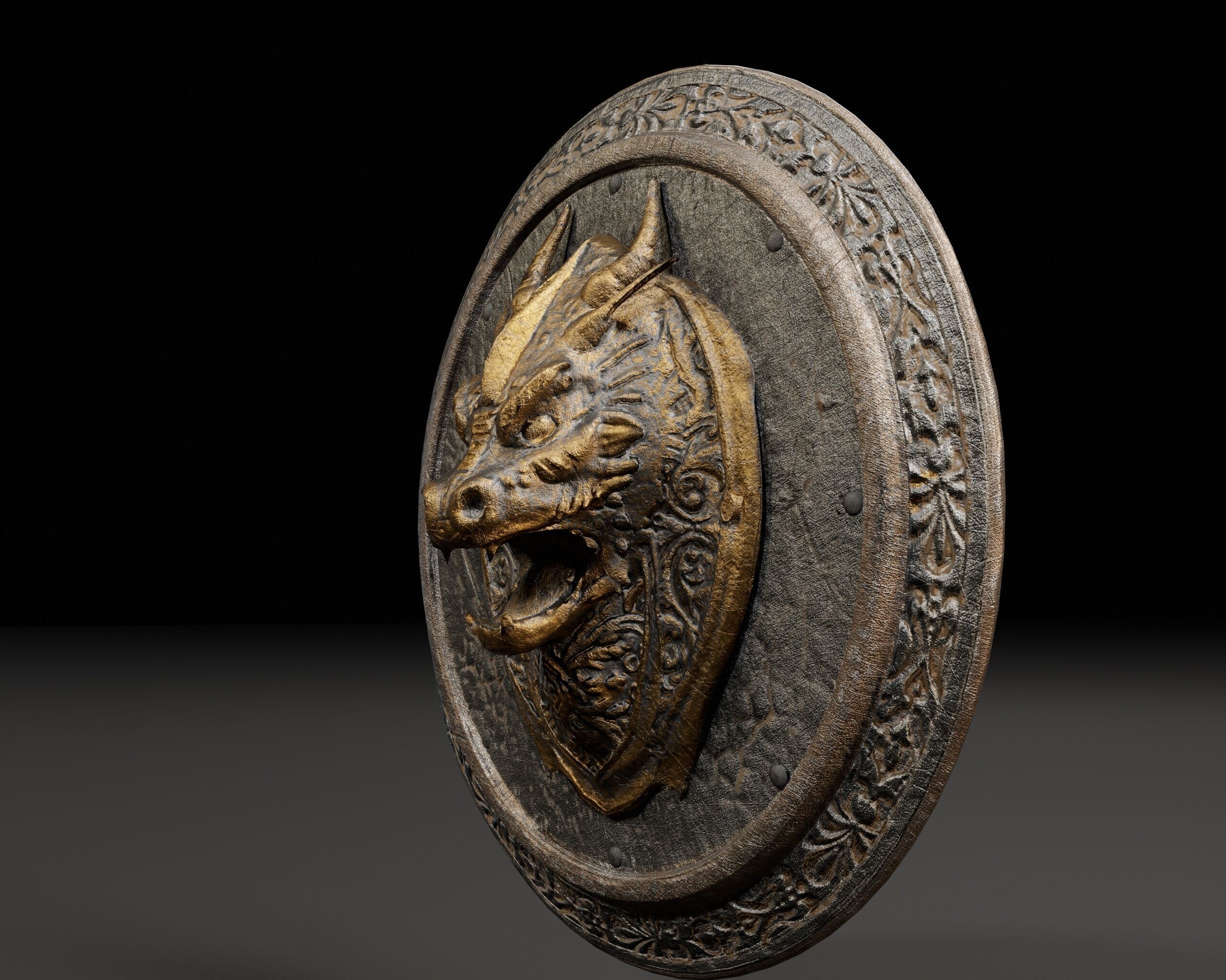 Dragon Shield Low-poly 3D model_10