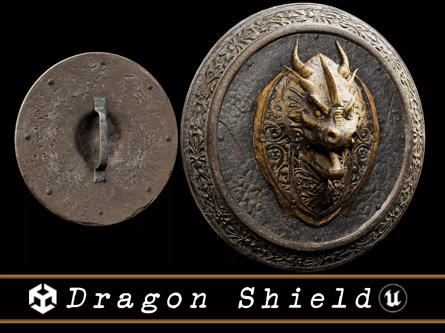 Dragon Shield Low-poly 3D model_0