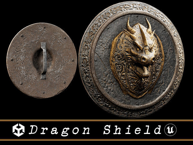 Dragon Shield Low-poly 3D model