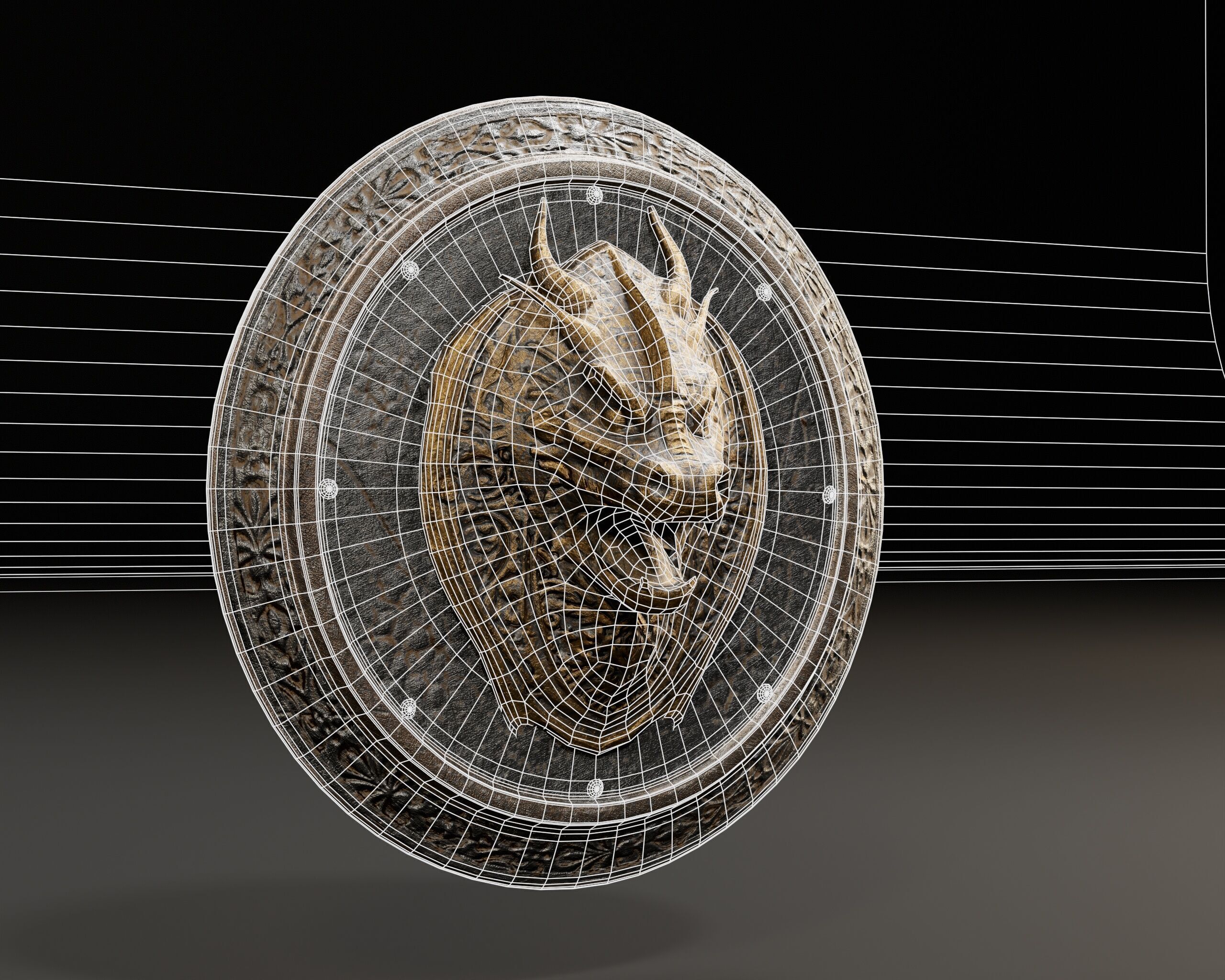 Dragon Shield Low-poly 3D model_3
