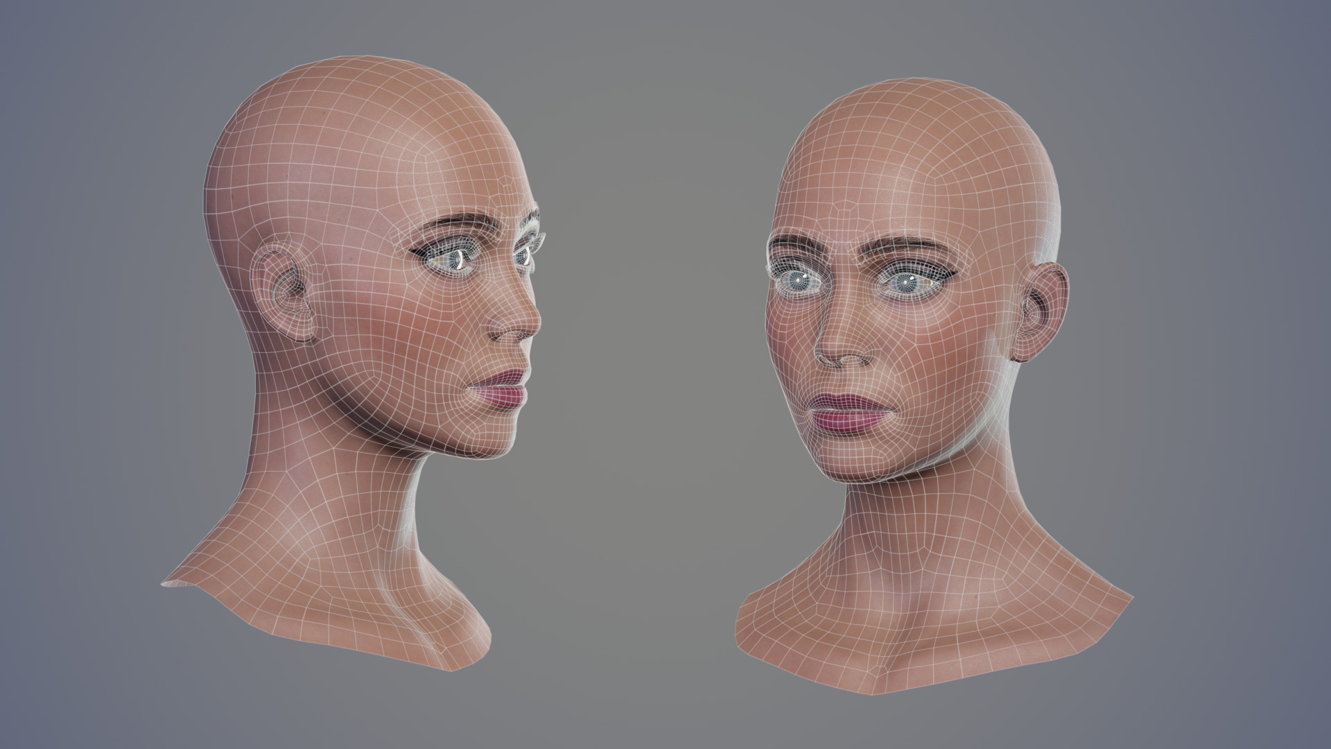 Sci-Fi Female Soldier Modular 01 Low-poly 3D model_36