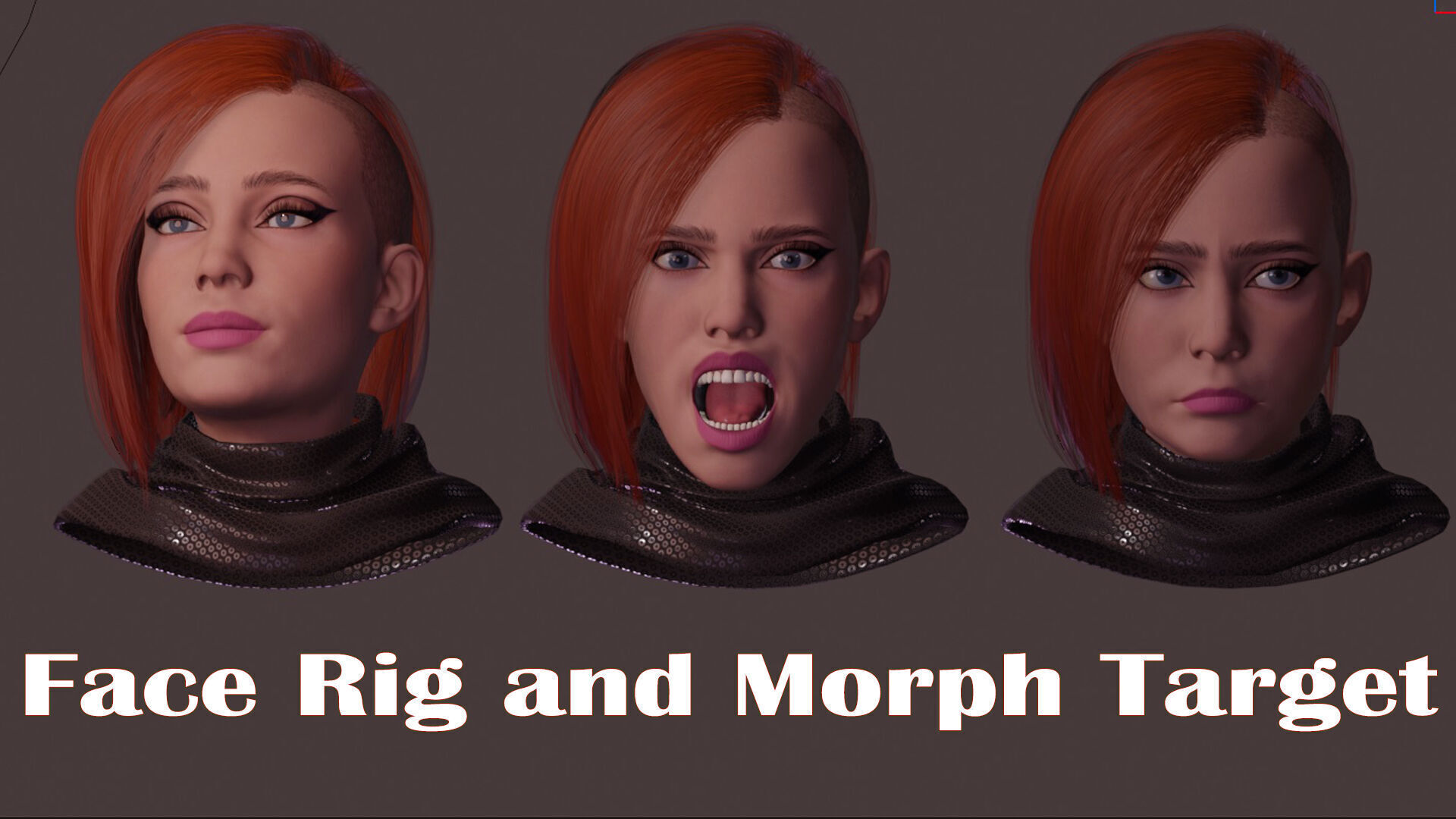 Sci-Fi Female Soldier Modular 01 Low-poly 3D model_11