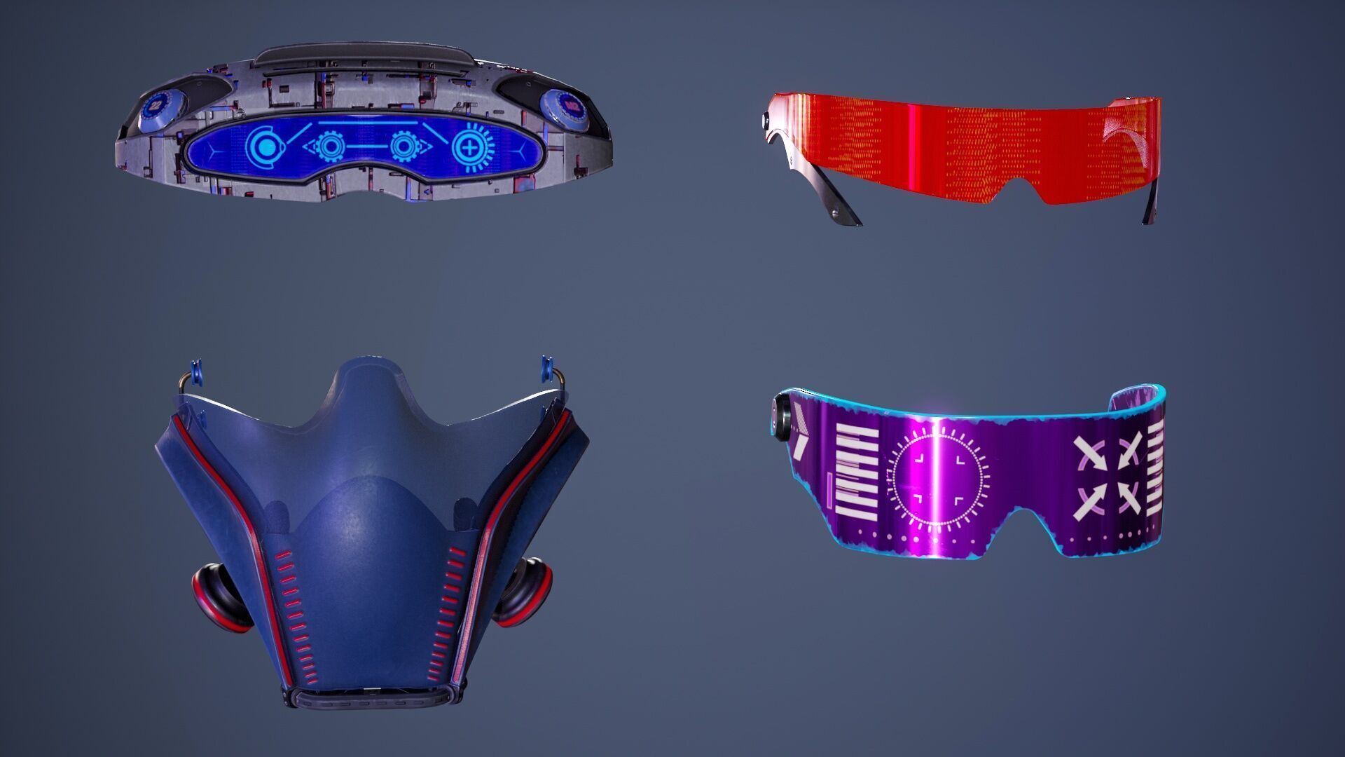 Sci-Fi Female Soldier Modular 01 Low-poly 3D model_14