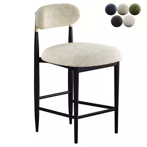 4 Piece Boucle Upholstered  Counter Stool