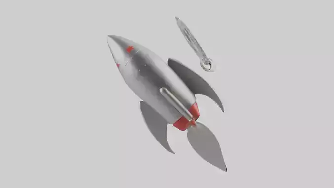 Rocket keychain model Low-poly 3D model