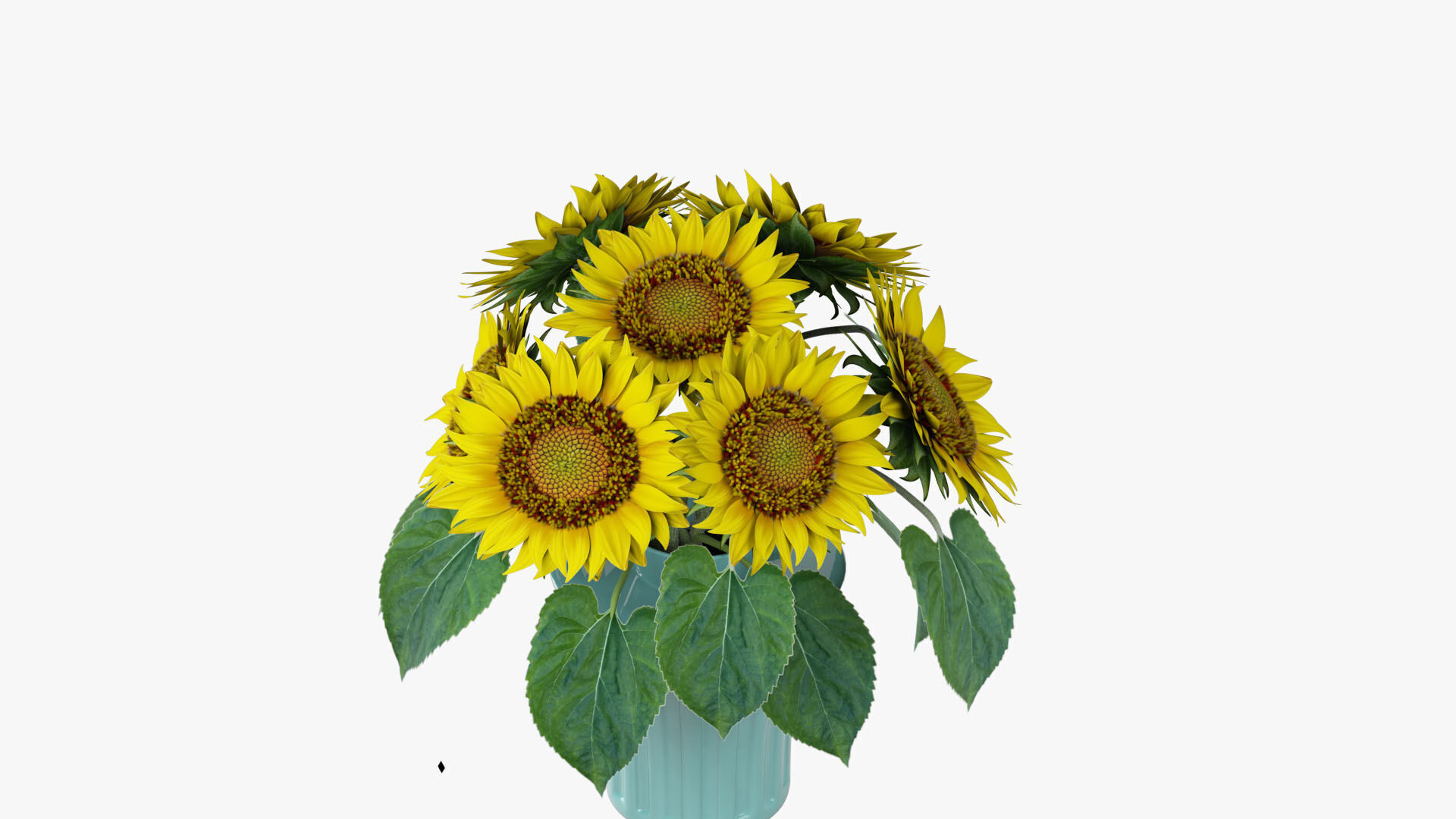 Sunflowers in a vase 3D model_8