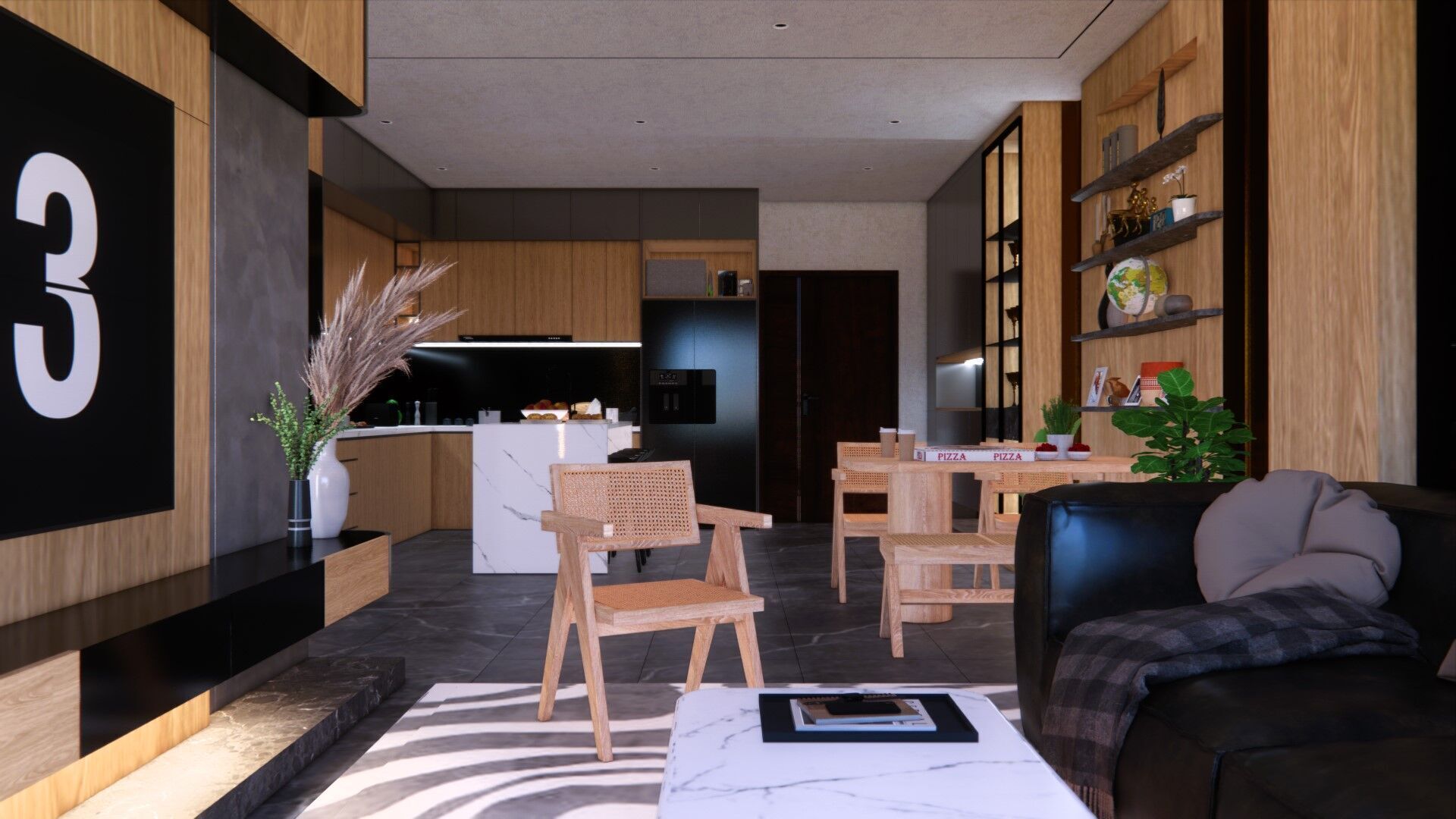 Timeless Modern Apartment Interior High Detail and Easy to Edit Low-poly 3D model_15