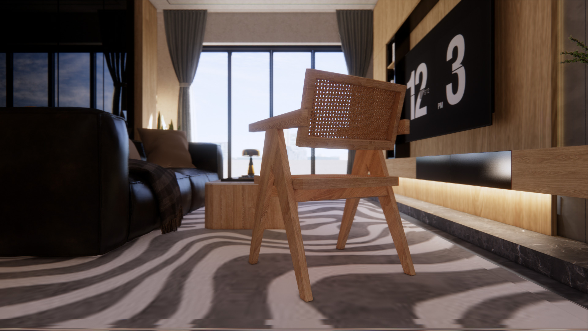 Timeless Modern Apartment Interior High Detail and Easy to Edit Low-poly 3D model_3