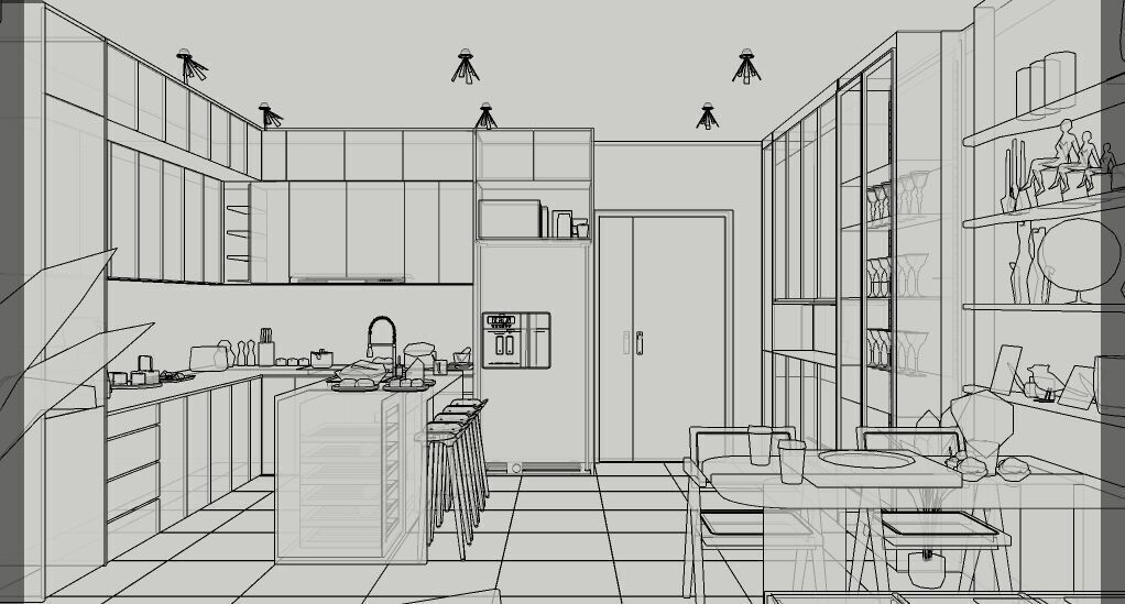 Timeless Modern Apartment Interior High Detail and Easy to Edit Low-poly 3D model_14