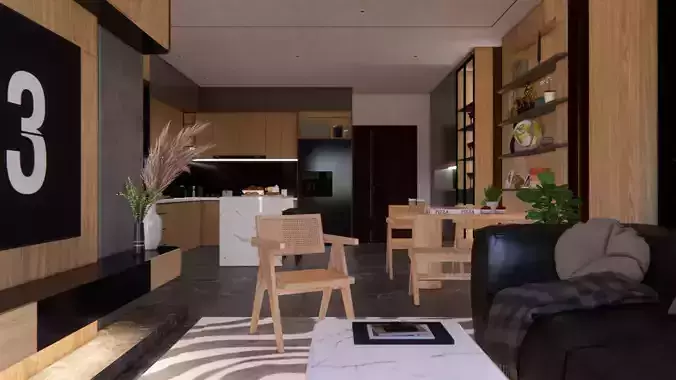 Timeless Modern Apartment Interior High Detail and Easy to Edit