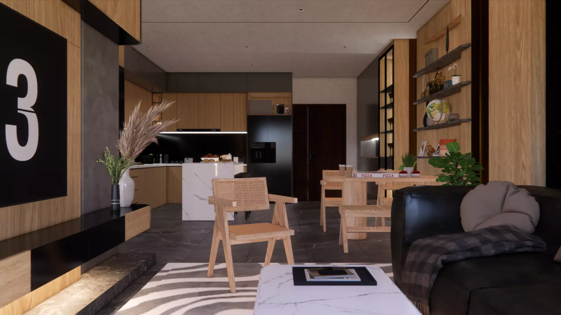 Timeless Modern Apartment Interior High Detail and Easy to Edit Low-poly 3D model_0