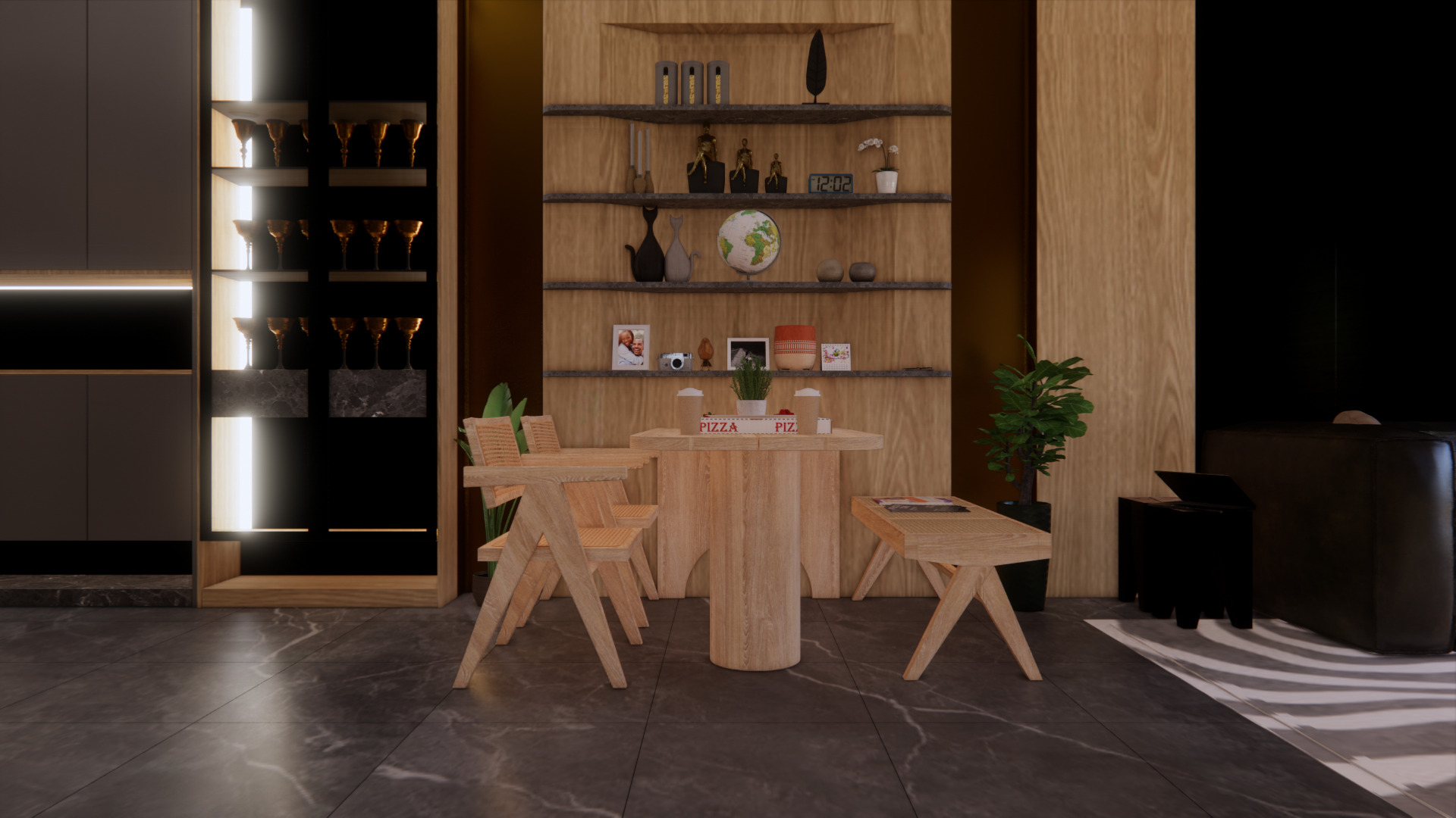 Timeless Modern Apartment Interior High Detail and Easy to Edit Low-poly 3D model_2