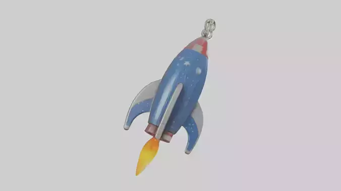 Rocket ship keychain model