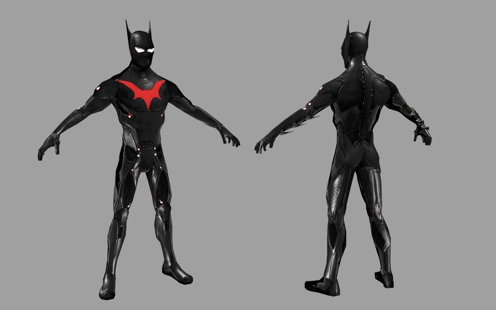 Batman Beyond game poly Low-poly 3D model_1