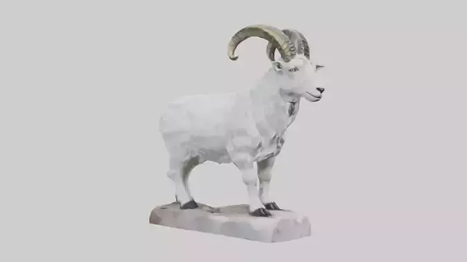 Rocky Mountain Goat statue model Low-poly 3D model