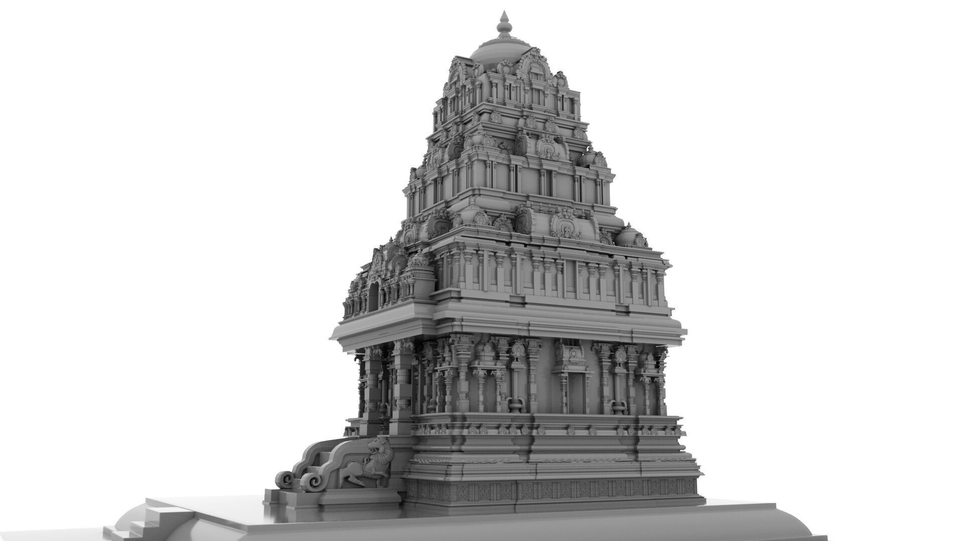 ganesha temple 3D model_8