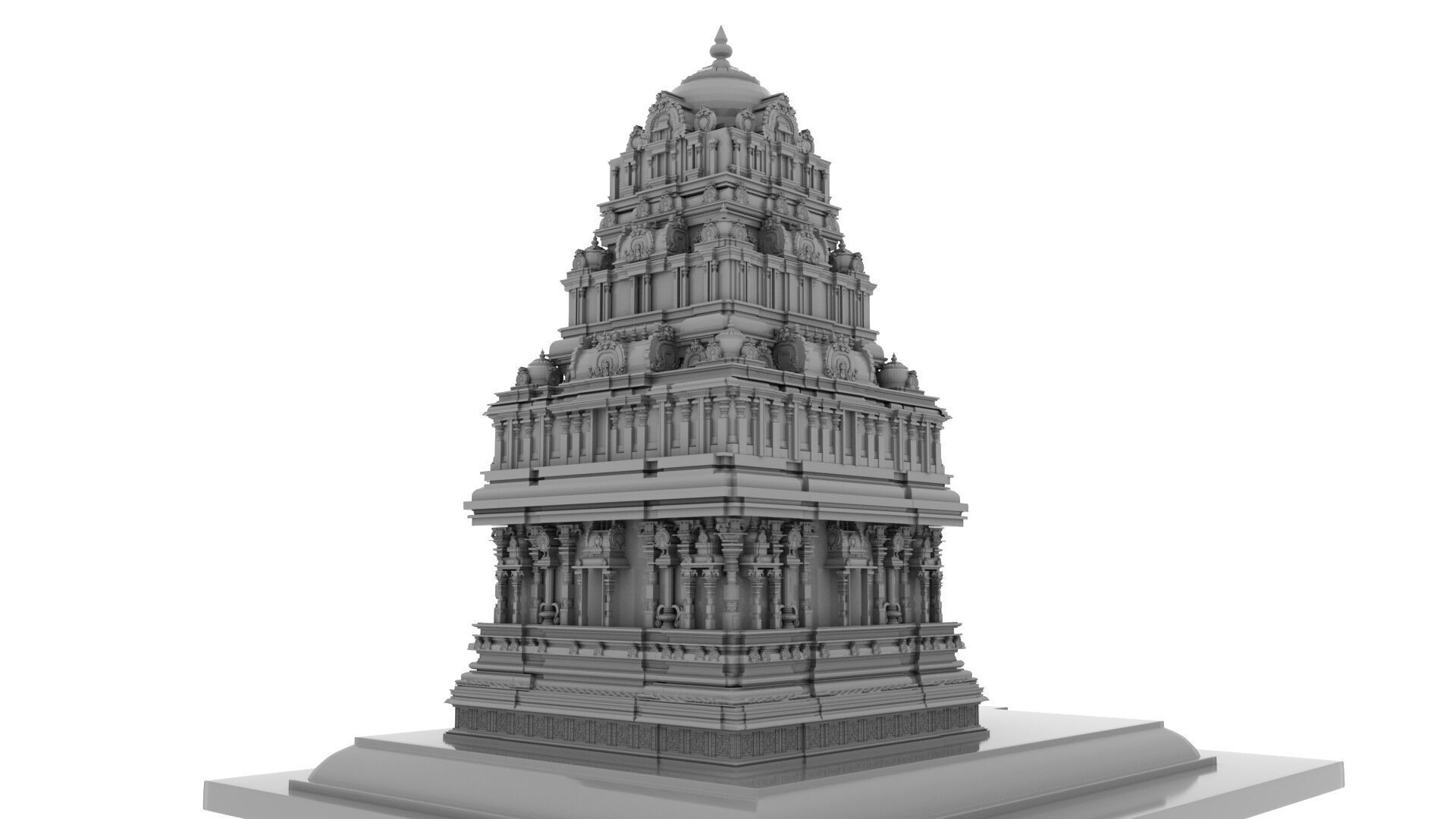 ganesha temple 3D model_7