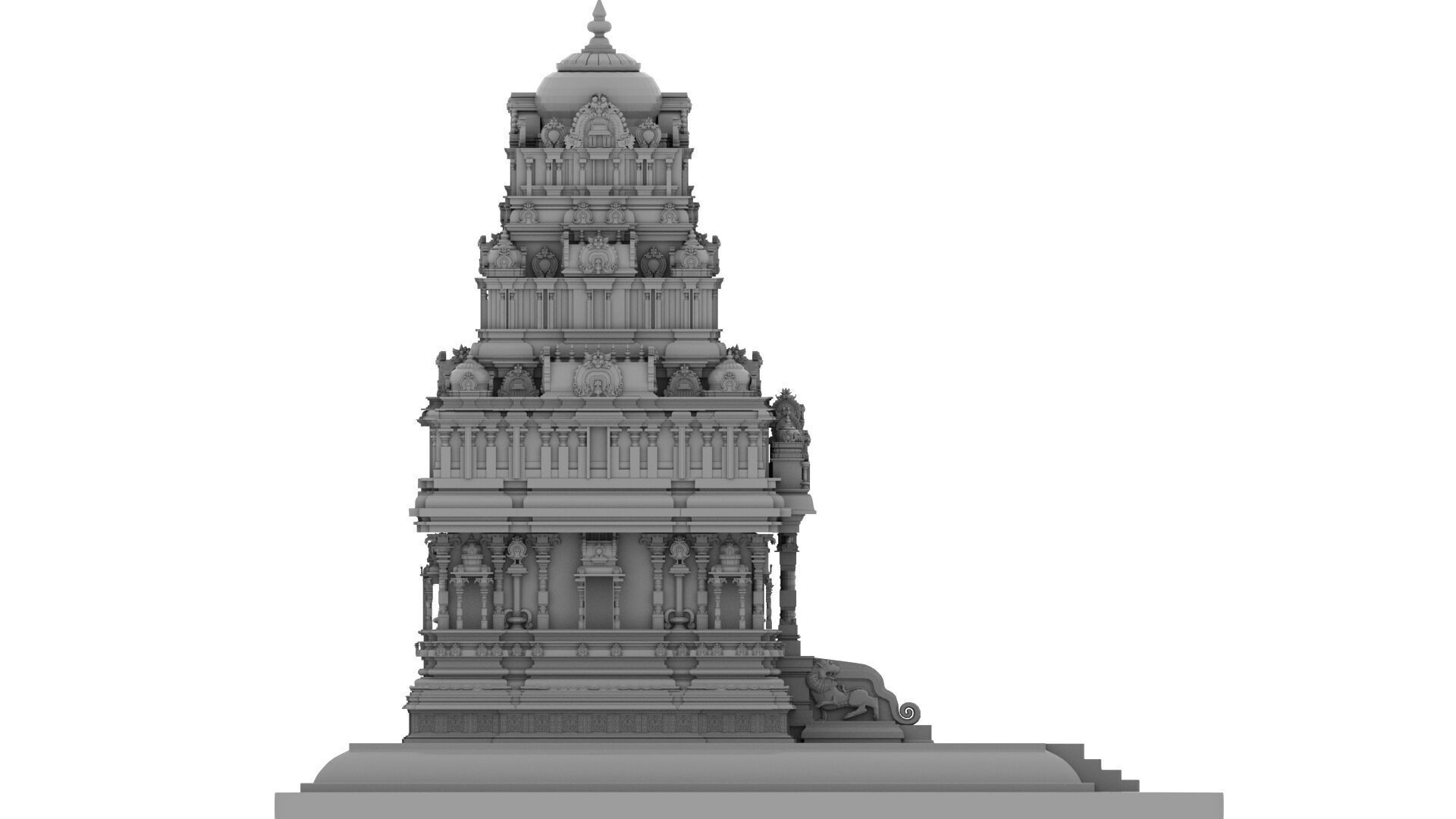 ganesha temple 3D model_6