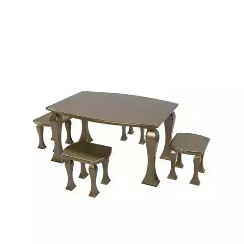 Gold table with chairs