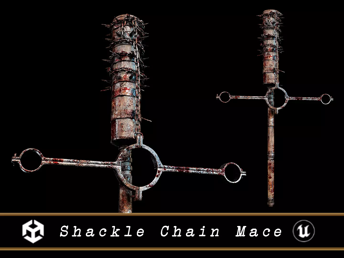 Medieval Torture Shackle Chain Mace Low-poly 3D model