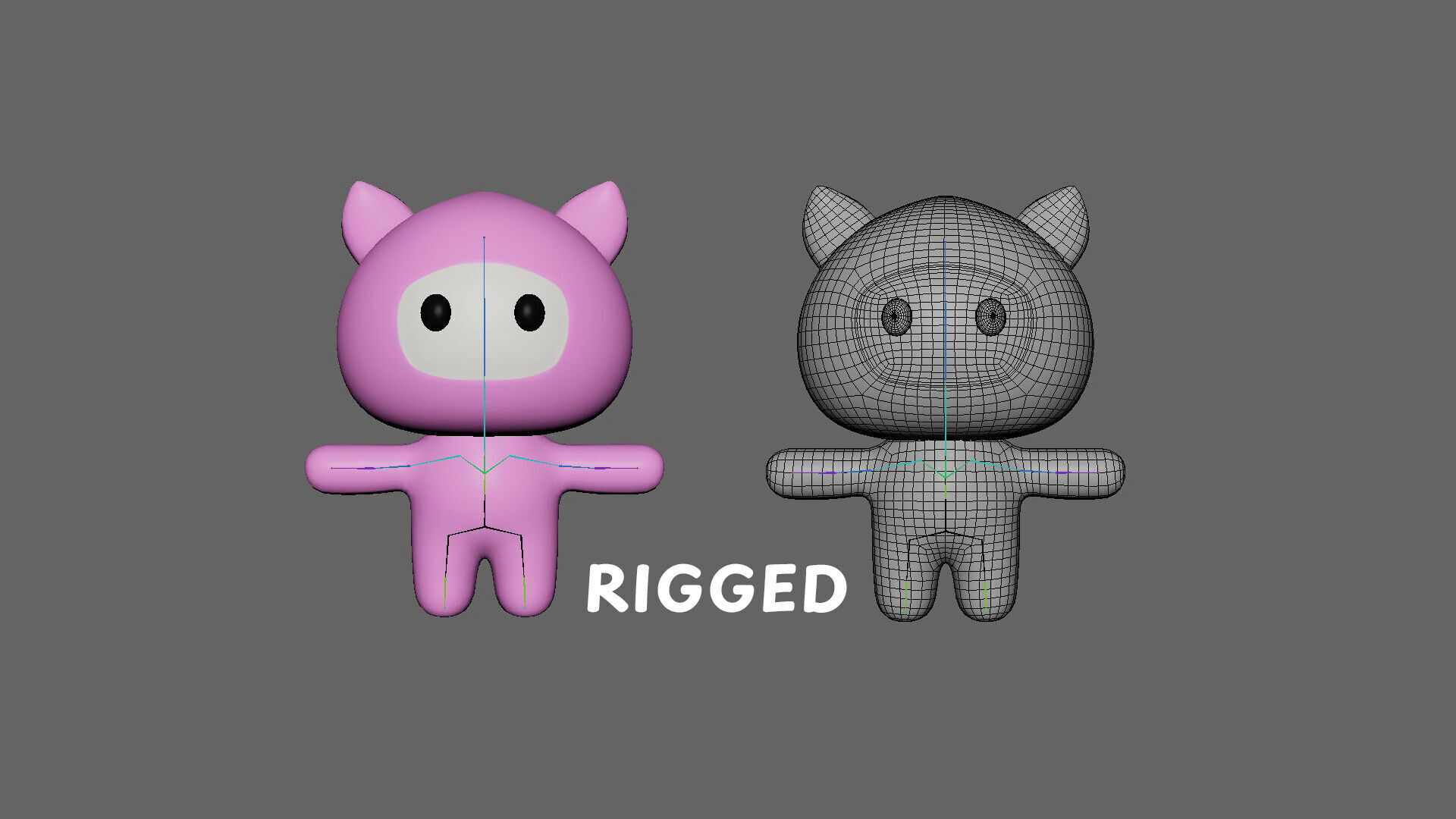 Low-Poly Character009 Mascot Animated  Low-poly 3D model_3