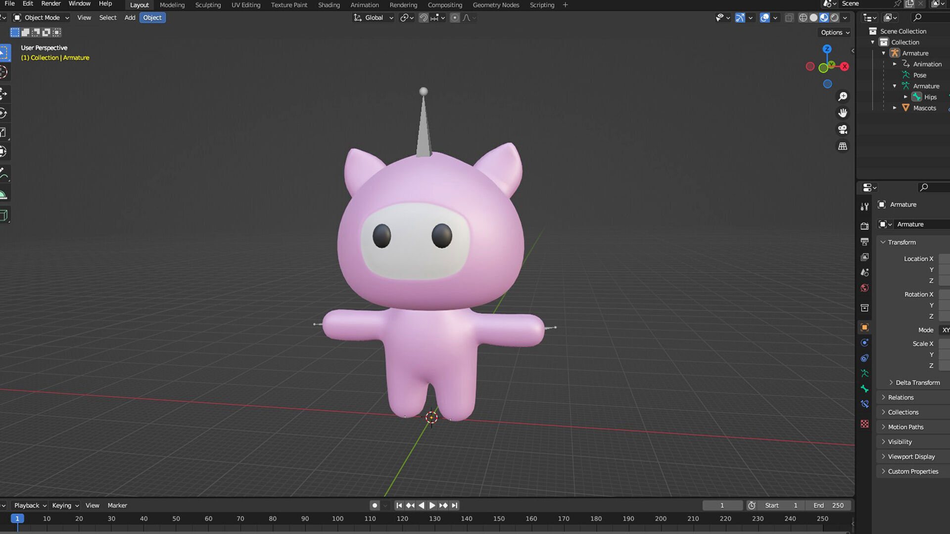 Low-Poly Character009 Mascot Animated  Low-poly 3D model_4