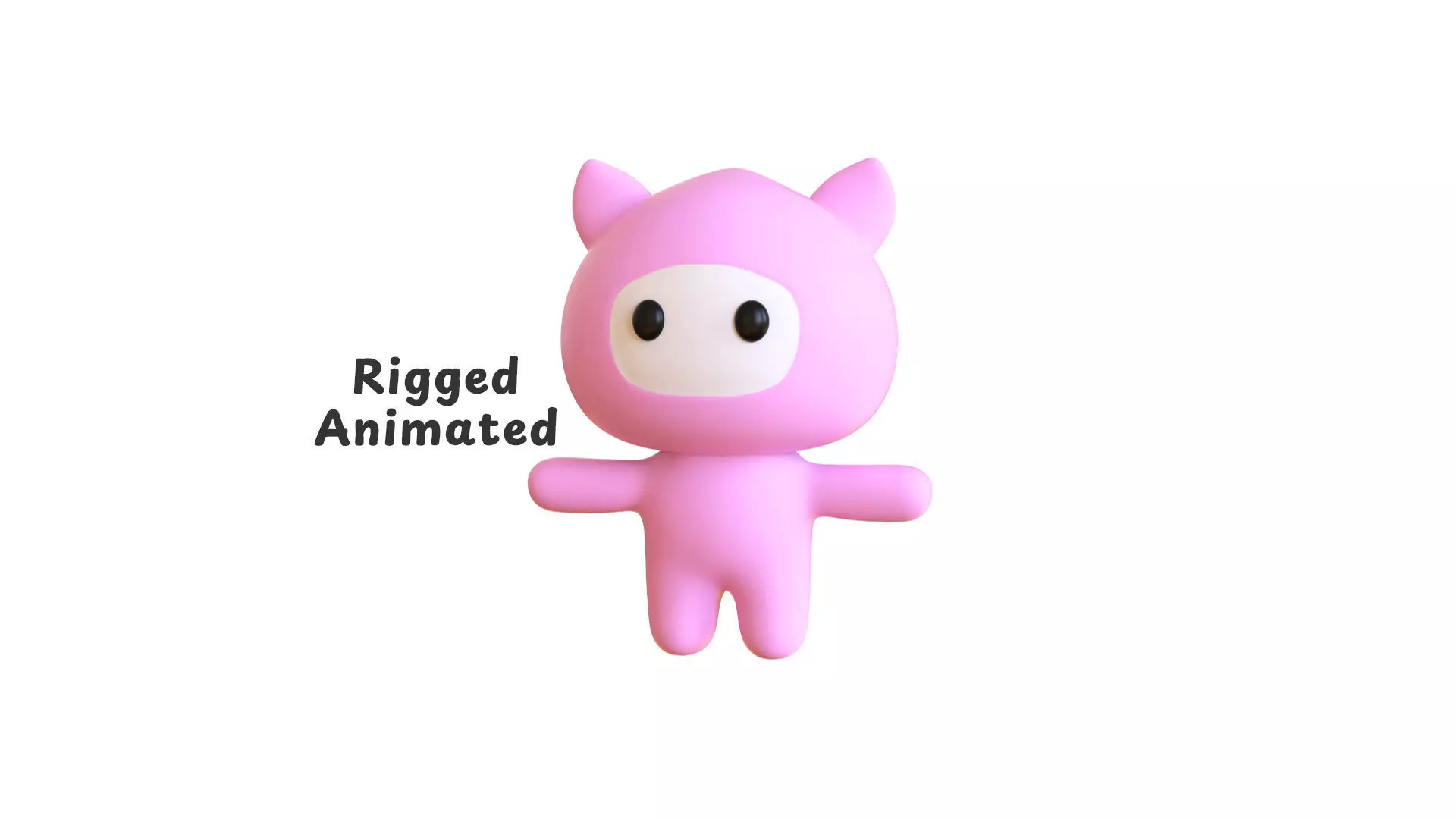 Low-Poly Character009 Mascot Animated  Low-poly 3D model_0