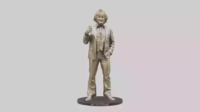 Rod Stewart statue model Low-poly 3D model