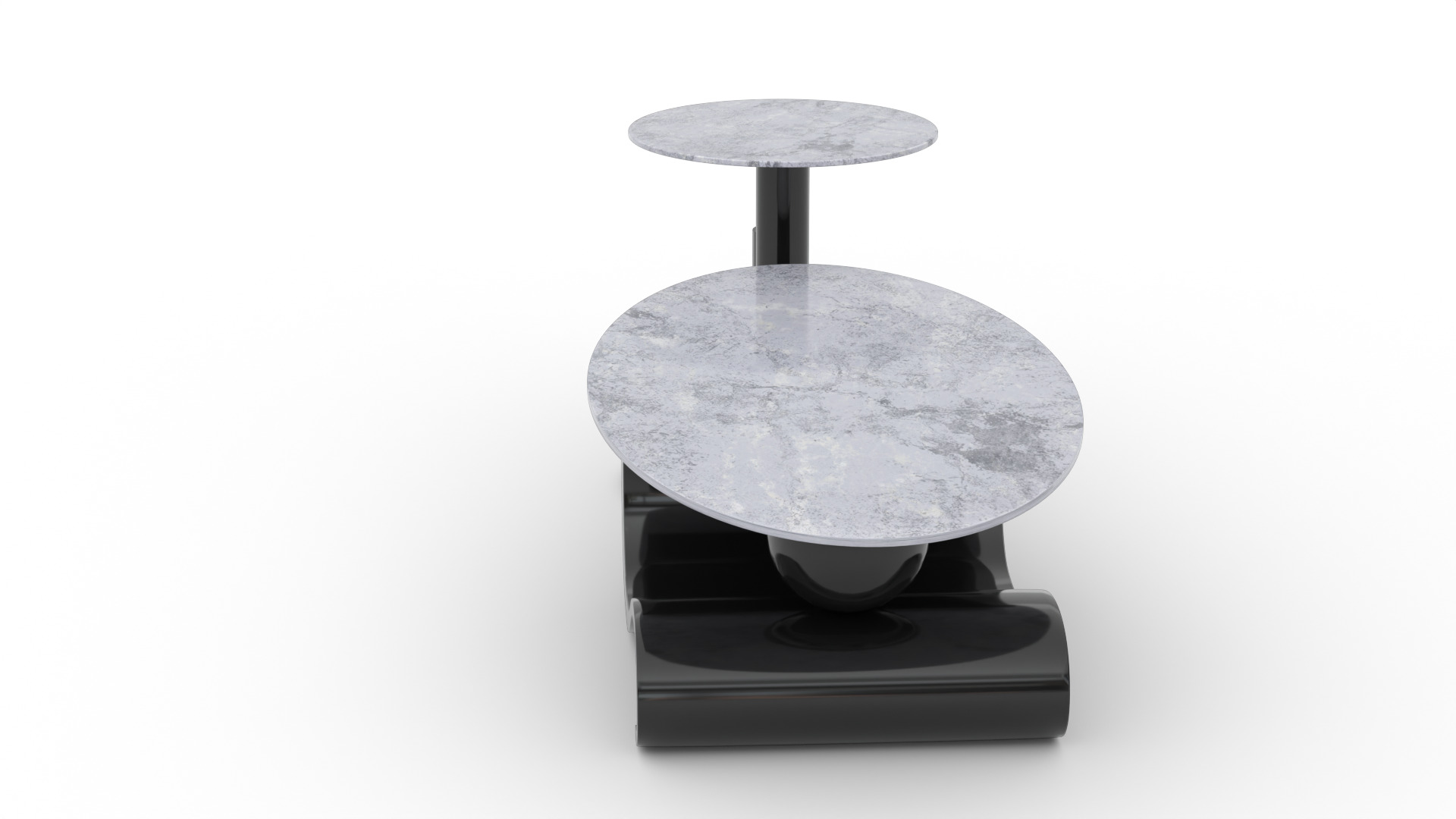 Modern Coffee Table Set Low-poly 3D model_7