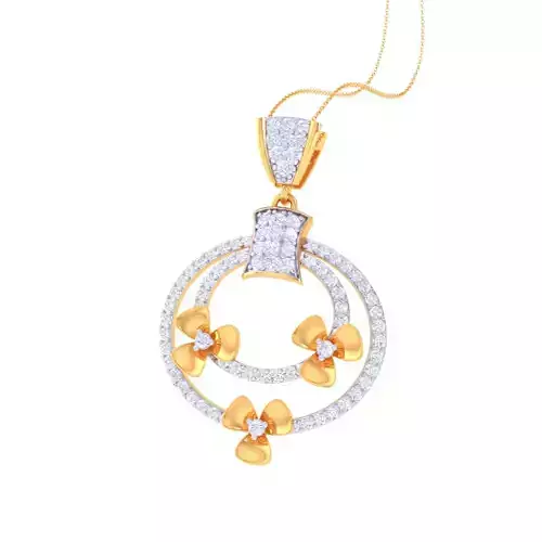 3D Printable Cad jewelry design of Lady diamond Pendant