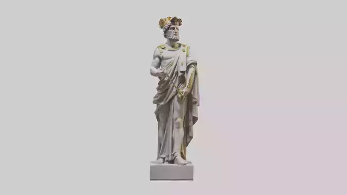 Roman Emperor statue model Low-poly 3D model