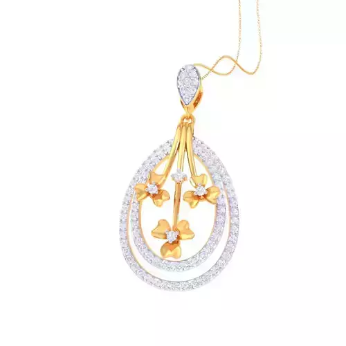 3D Printable Cad jewelry design of Lady diamond Pendant