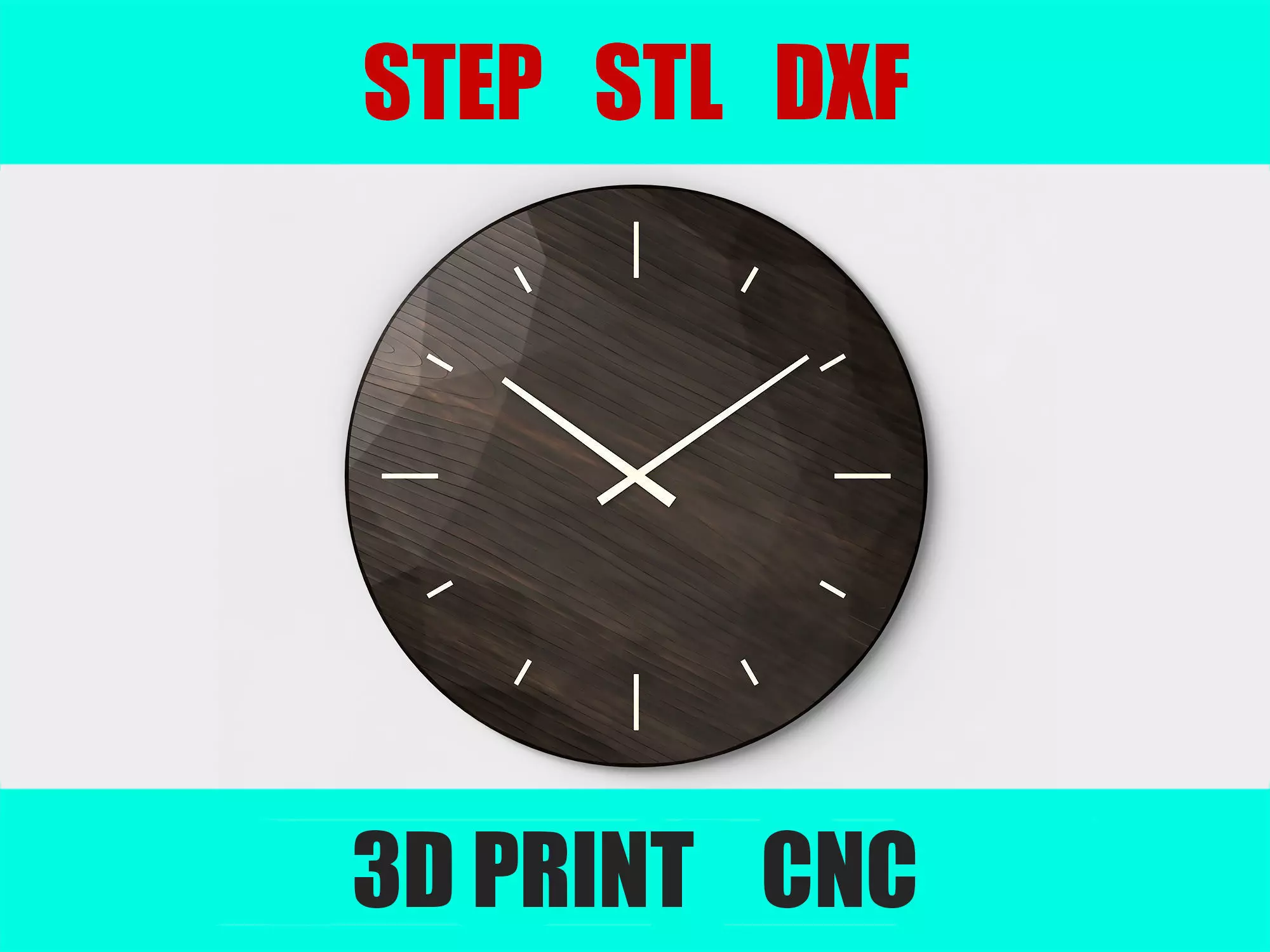 Diamond-Inspired Wall Clock 3D Model CNC 3D Print STL STEP DXF 3D print model