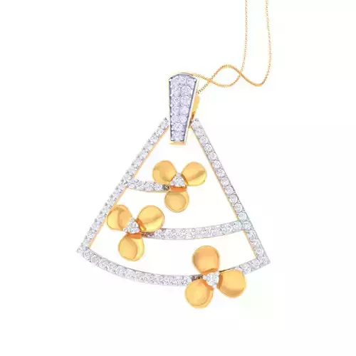 3D Printable Cad jewelry design of Lady diamond Pendant 3D print model