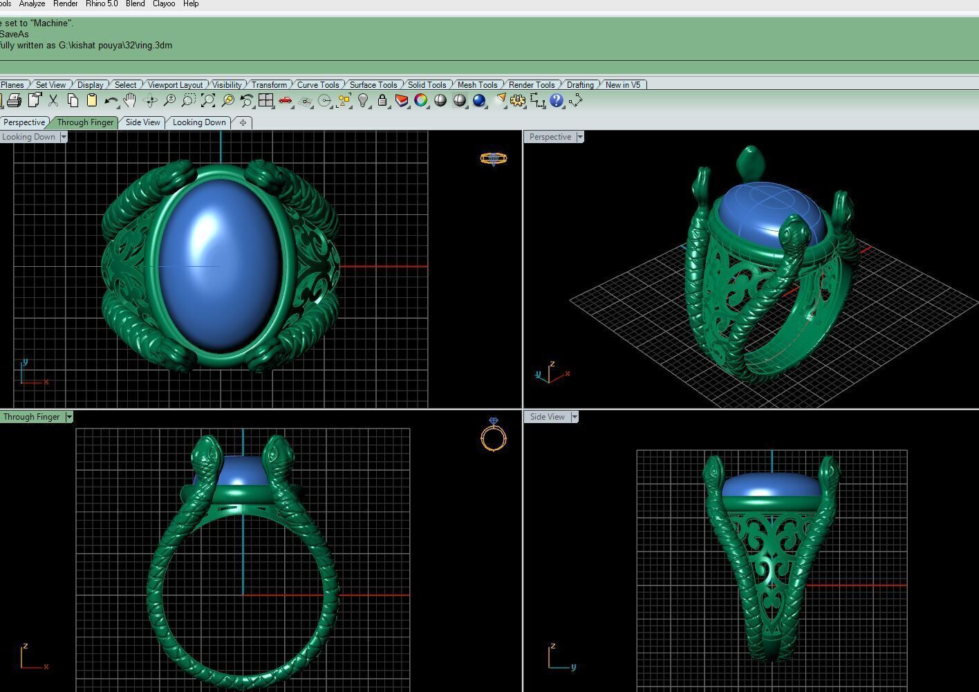 snake ring Free 3D print model_1