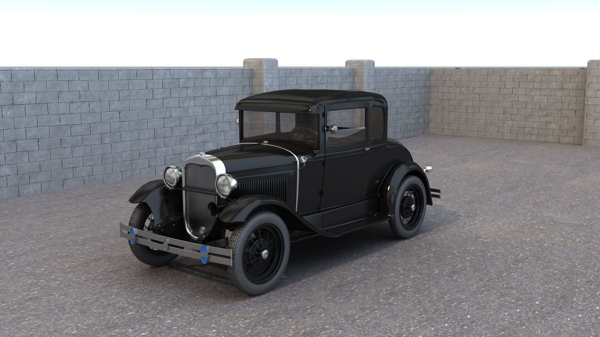 Classic Car Coupe 3D model_1