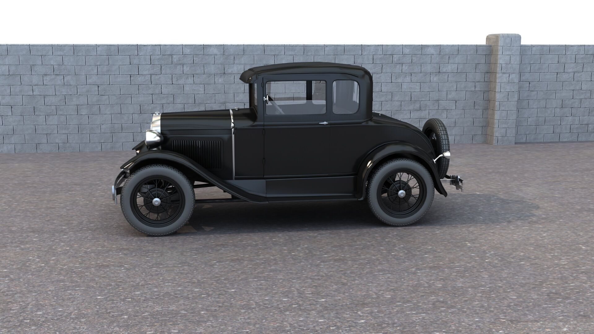 Classic Car Coupe 3D model_4
